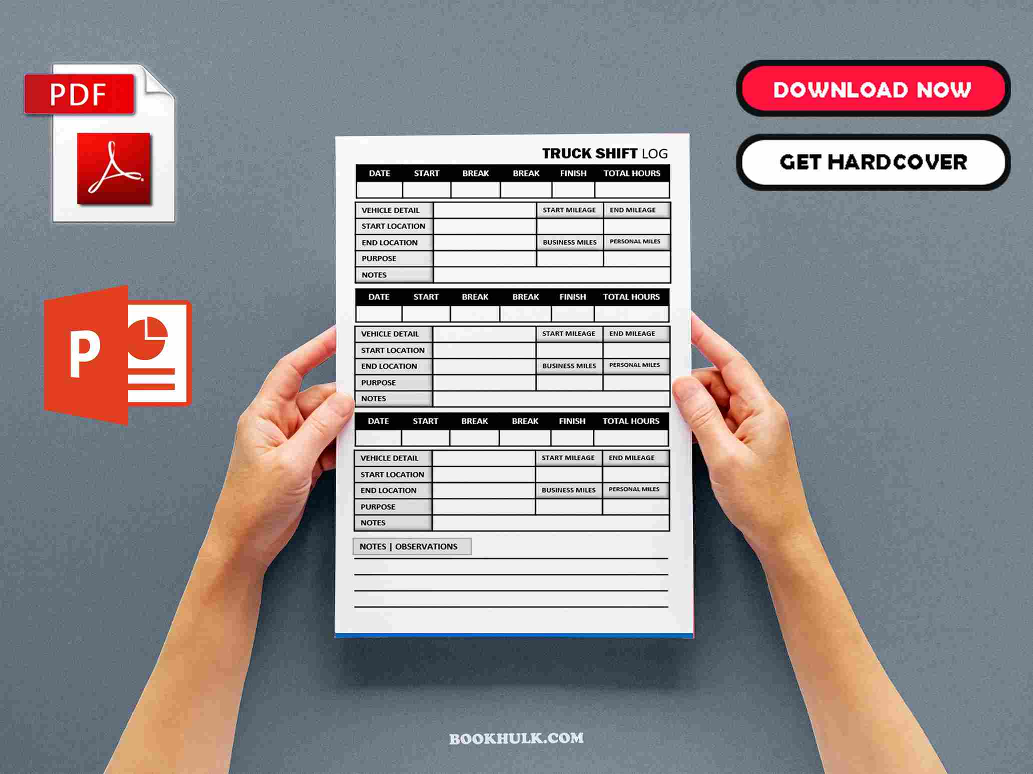 Truck Driver Log Book Template 